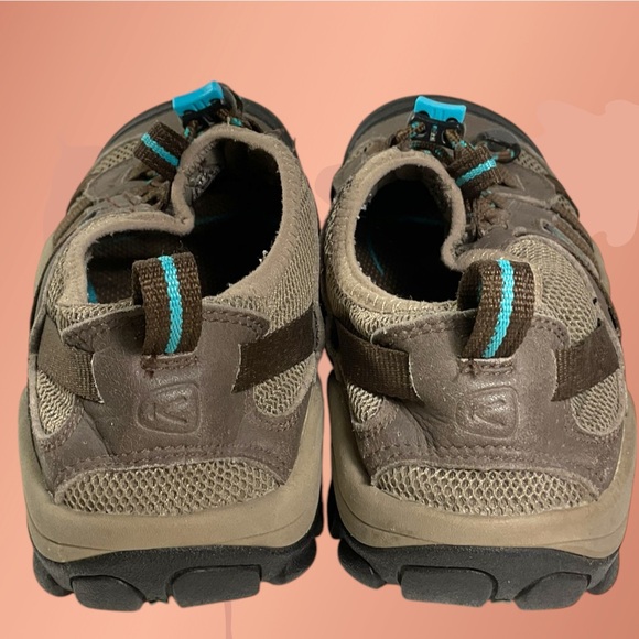 KEEN Waterproof Sport Shoe Women’s Size 9.5 Leather Brown/Turquoise #5133 - Picture 3 of 11